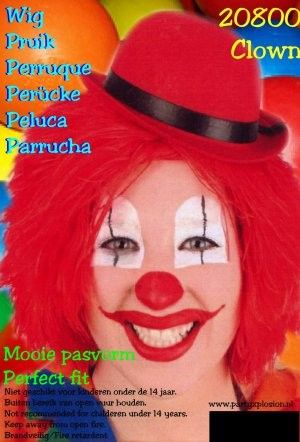 Clownspruik rood