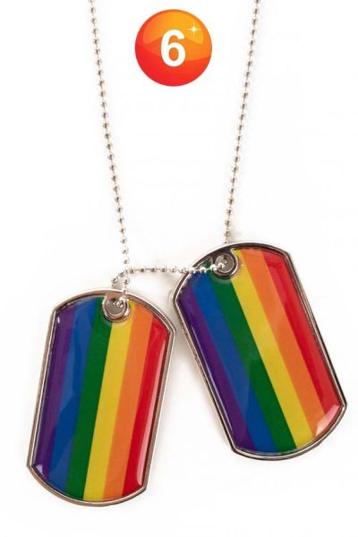 Dog Tag ketting regenboog