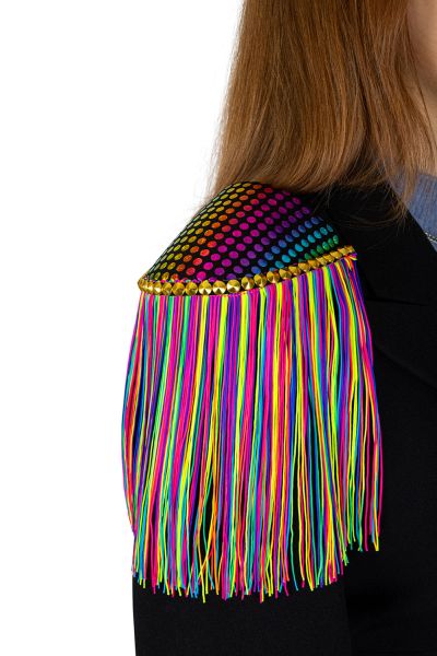 Kleurrijke epaulet met neon franjes