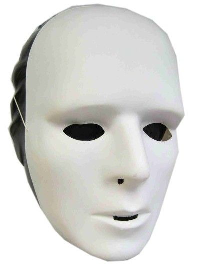 Grimeer maskers wit plastic