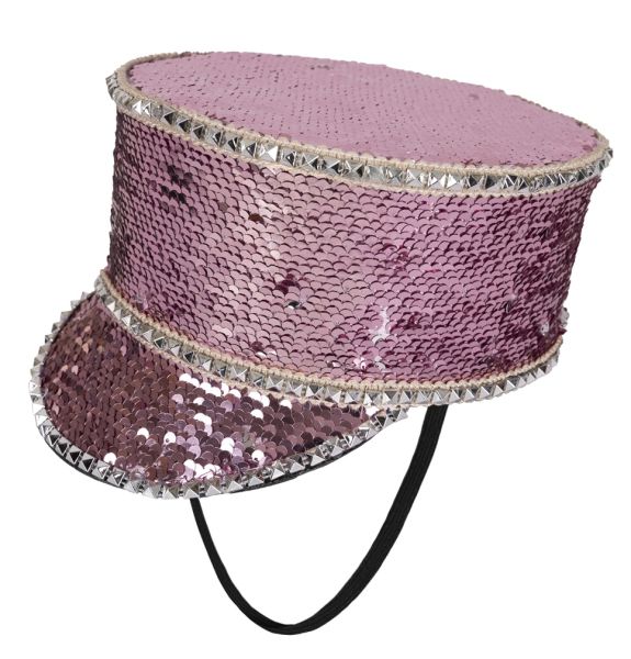Fanfare hoed roze pailletten