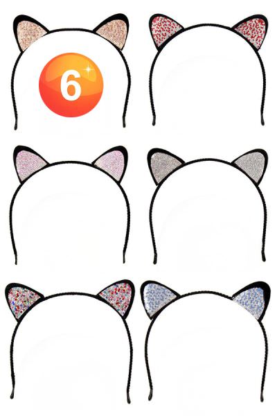 Katten oren diademen met strass