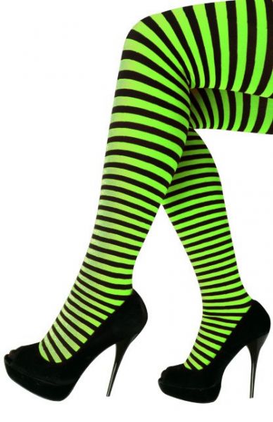 Panty met groene zwarte strepen