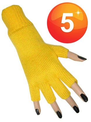 Gele Vingerloze handschoenen geel