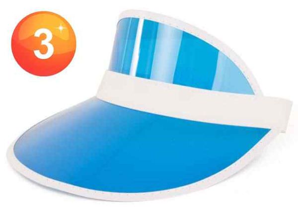 Blauwe zonneklep transparant