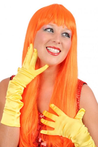 Damespruik trendy lang oranje haar