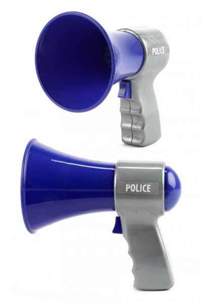 Politie megafoon blauw grijs