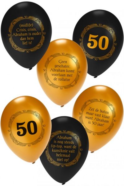 Helium ballon Abraham metallic zwart goud
