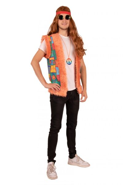 Hippie heren vest patchwork