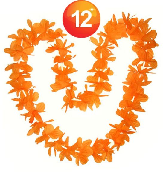 Hawaii halsketting oranje kransen