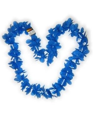 Hawaii halsketting blauw slinger kransen 12 stuks