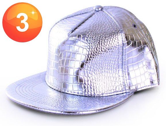 Pet - Baseball cap - Rapper - Zilver - Slangeleerrelief