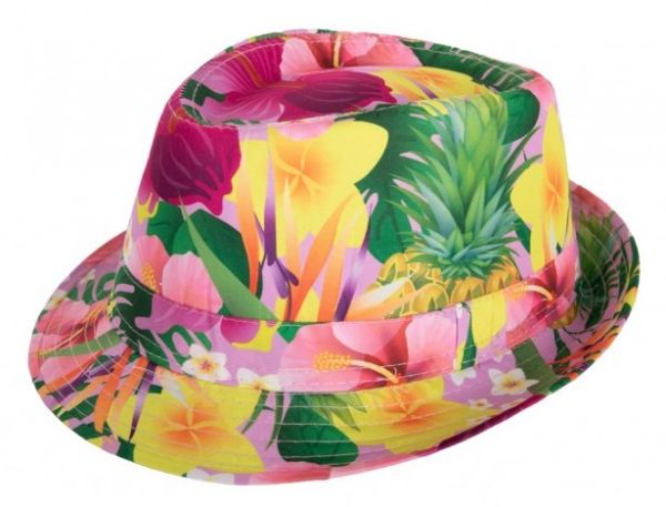 Tropische Exotische roze geprinte hoed – Funky Jungle