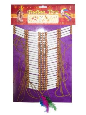 indianen halsband pijpjes kralen medium