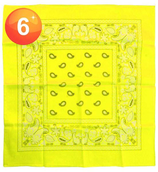 Fluor gele zakdoeken bandana met motief