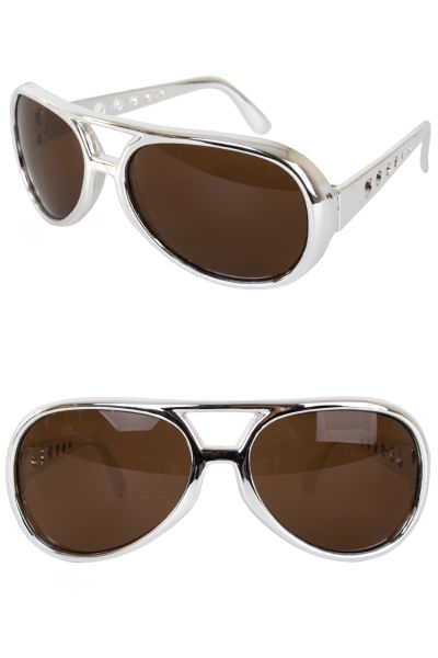 Elvis Rocker donkere bril zilver