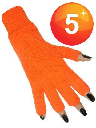 Vingerloze handschoenen oranje
