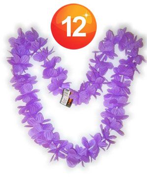 Hawaii halsketting paars kransen 12 stuks