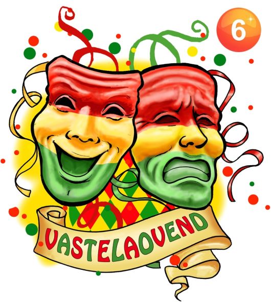 Vastelaovend raamsticker masker