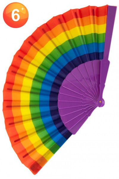 Handwaaier regenboog kleuren