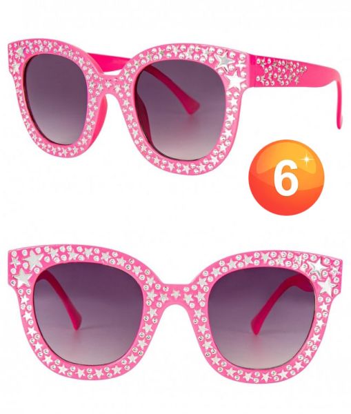 Blitse bling roze bril met sterren en steentjes