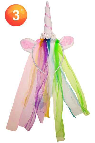 Diadeem unicorn regenboog sluier