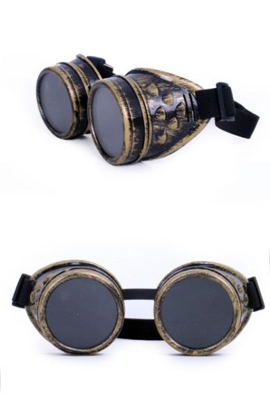 Vintage gouden Steampunk goggles Bril Cosplay