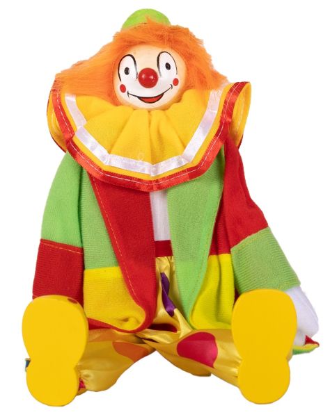 Clownspop felle kleuren met hoed
