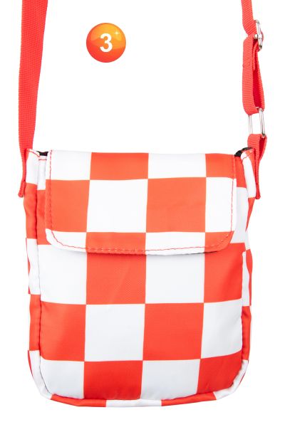 Brabantse schoudertas rood wit geblokt