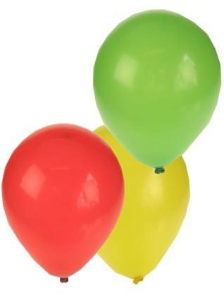 Carnavalsballonnen rood geel groen