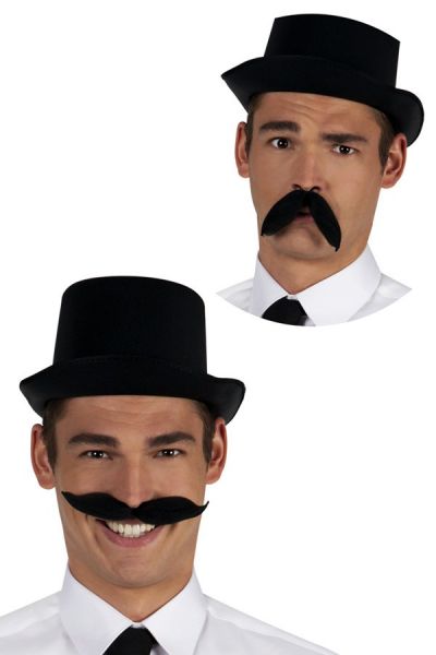 Flexibele zwarte snor 20s