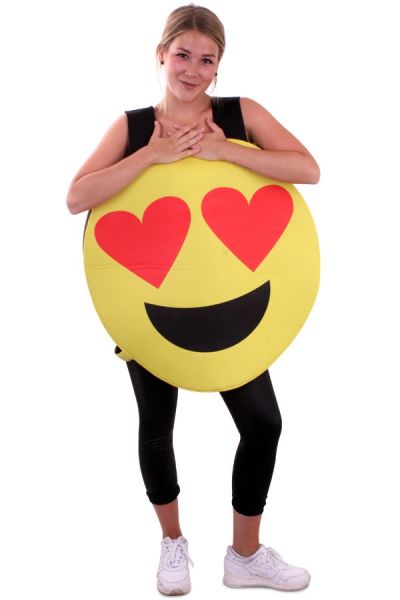 Emoticon Smiley hartjes ogen kostuum Imoji