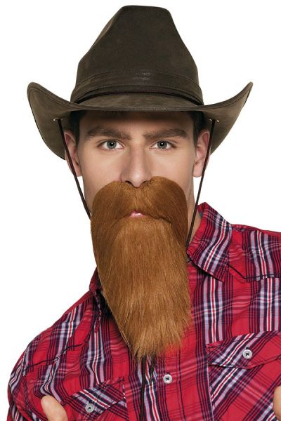 Baard met snor bruin cowboy