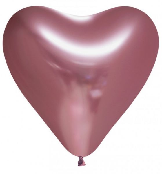 Ballon Hart roze chrome