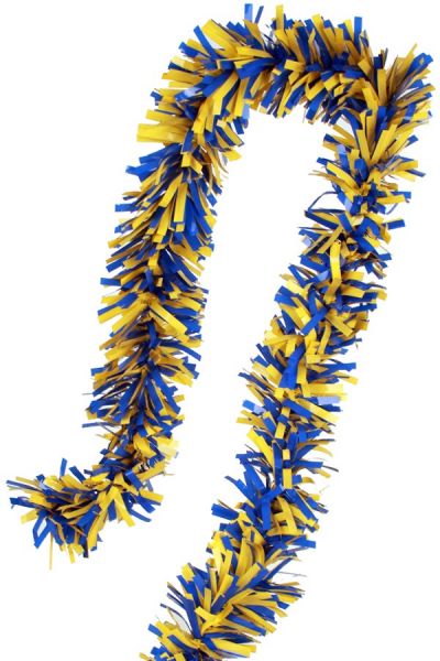 Guirlande Folie gedraaid geel blauw