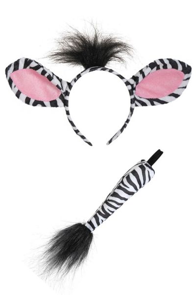 Zebra haarbeugel met staart