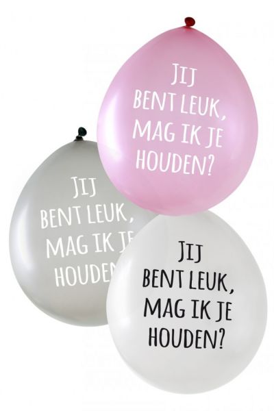 Metallic ballonnen Jij bent leuk, mag ik je houden? per 24 stuks