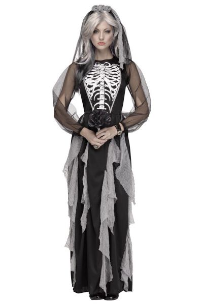 Halloween Skelet bruidsjurk