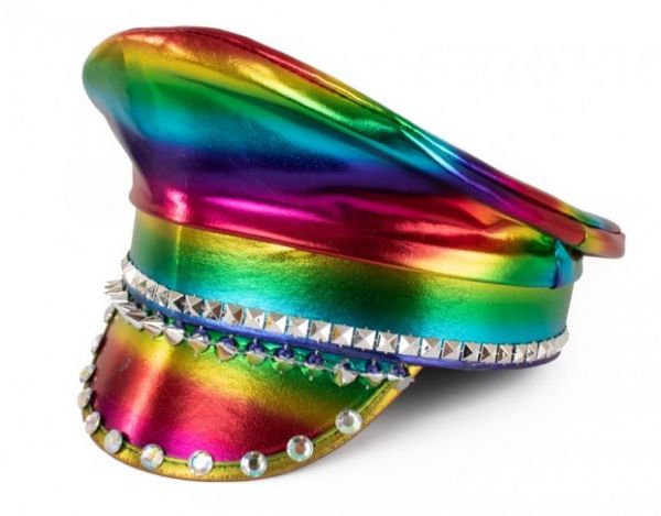 Regenboog pet metallic met stenen