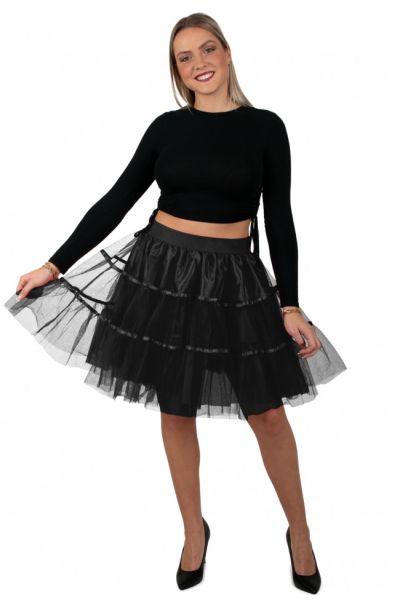 Jaren 50 High School Petticoat zwart