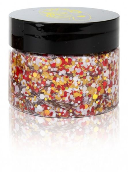 PXP chunky glitter cream big rood - wit - geel