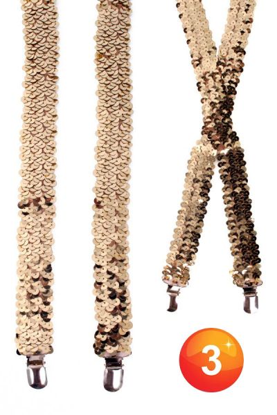 Bretels pailletten goud