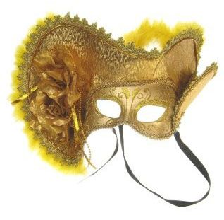 Venetiaanse hoed met oogmasker goud met hoed