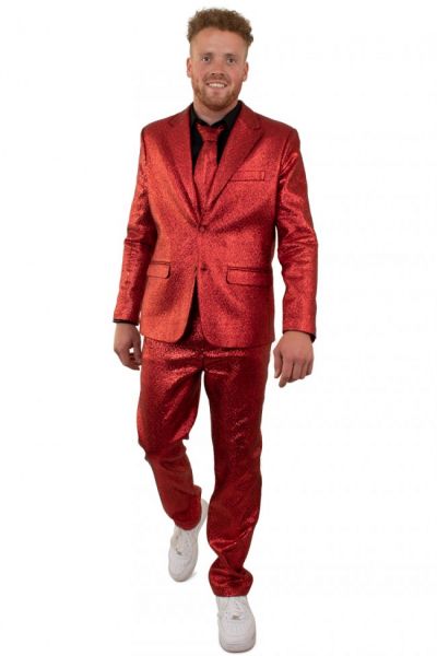 Rood blits discokostuum metallic