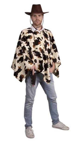 Cowboy poncho met koeienvlekken