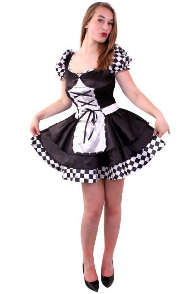 Dark Alice zwart wit geblokt jurkje
