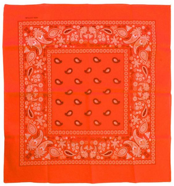 Fluor oranje zakdoeken bandana met motief