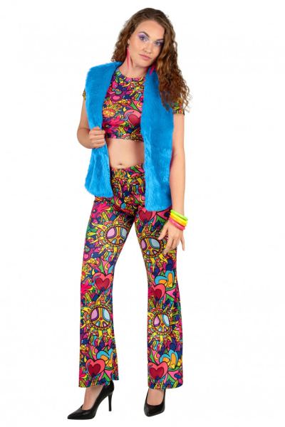 Bodywarmer imitatiebont neon blauw